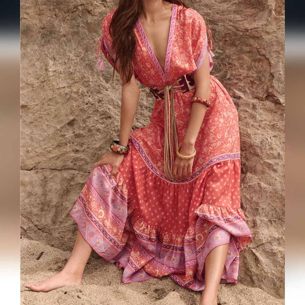 🍒NWT🍒 SPELL SUNSHINE BANDIT GOWN L - Picture 5 of 10